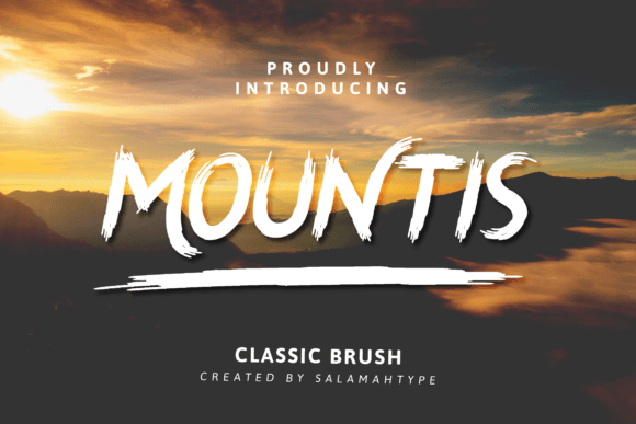 Mountis: A Stylish Brush Display Font for Creative Product Design