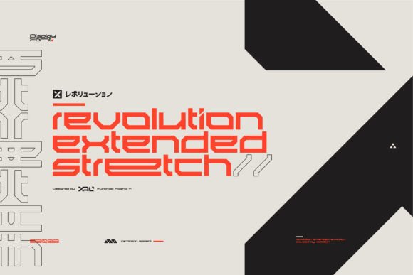 Revolution Extended Stretch Typeface for Bold Craft Projects